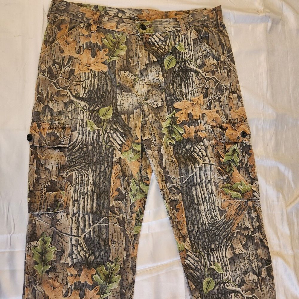 Vintage Camo Cargo Pants Men L 36x32 Lynch Trebark Superflauge Y2K Grunge Skater